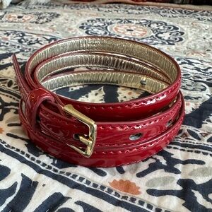 Target red bonded leather belt